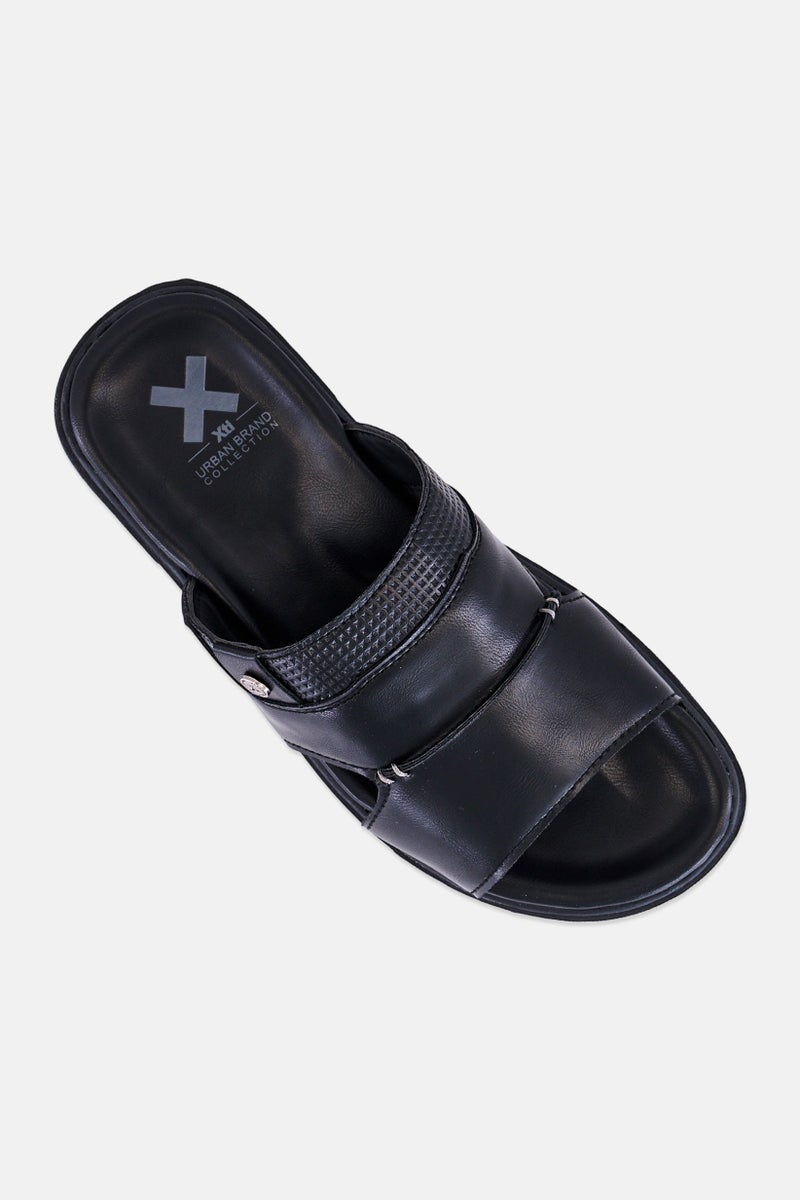 Xti Men Brand Logo Slip On Sandals, Black - Image 2
