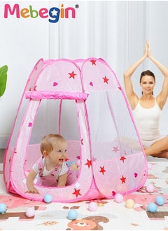 MEBEGIN Kids Portable Tent, Durable Pop up Tent with Rolling Door, Fun Playhouse for Indoor and Outdoor, Easy to Set Up and Fold, Plenty of Room to Play, Suitable for Family Vacation on Beach, Garden and Camping  - Image 1