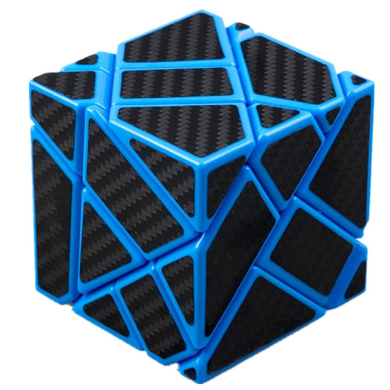 CuberSpeed Cuberspeed Ghost 3x3 Blue Magic Cube 3x3 Ghost 3x3x3 Speed Cube with Black Carbon Fiber Stickers  - Image 1