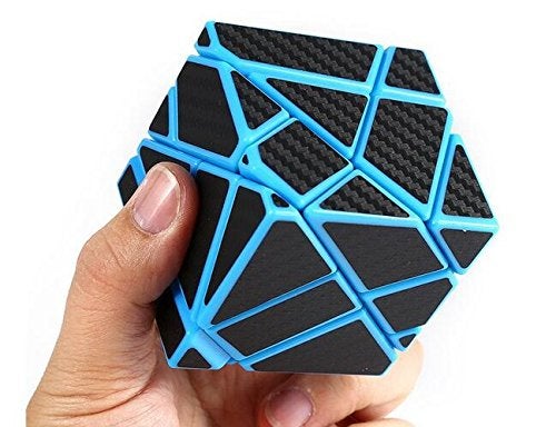 CuberSpeed Cuberspeed Ghost 3x3 Blue Magic Cube 3x3 Ghost 3x3x3 Speed Cube with Black Carbon Fiber Stickers  - Image 3