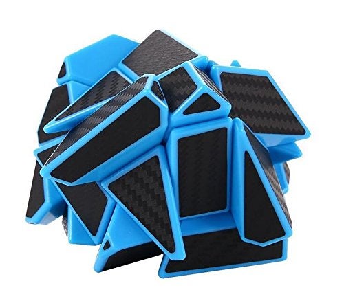 CuberSpeed Cuberspeed Ghost 3x3 Blue Magic Cube 3x3 Ghost 3x3x3 Speed Cube with Black Carbon Fiber Stickers  - Image 2