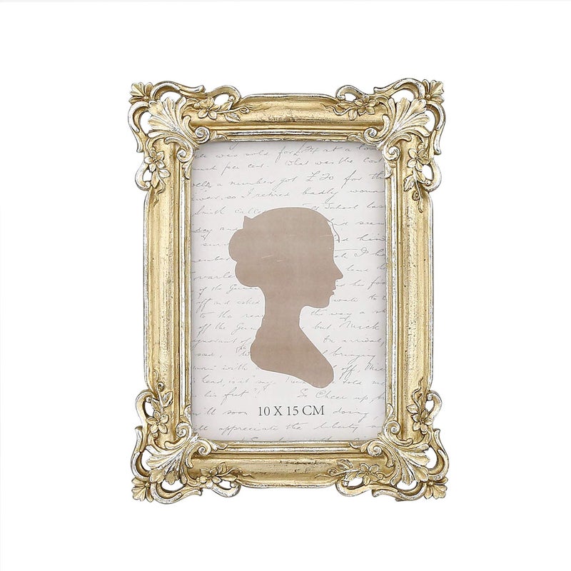 Sunlit Vintage Picture Frame 4x6 Inch  Luxury Antique Photo Frames with Glass Front  Photo Display  Tabletop Wall Hanging  Gift Ideas