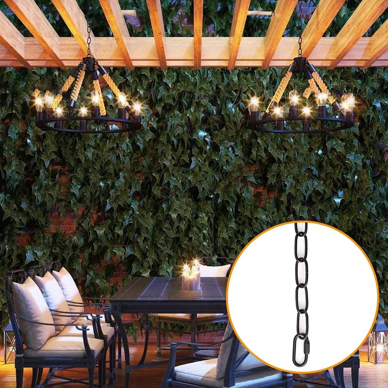 PEESIN Black Pendant Light Fixture, 6 Feet Hanging Chain Extension with Connection Lock, Heavy Duty Lighting Chain Replacement for Chandelier, Plant, 50 BL - Image 4
