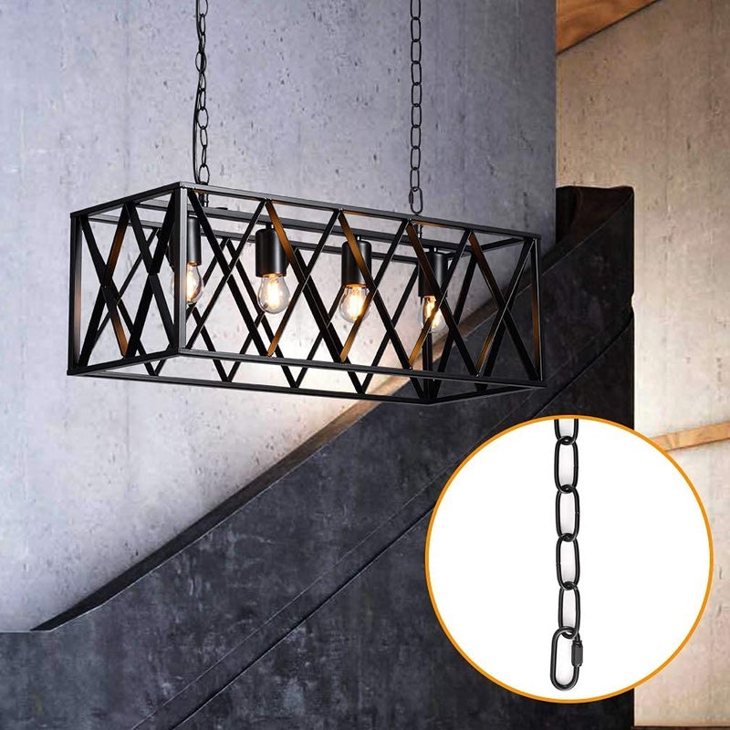 PEESIN Black Pendant Light Fixture, 6 Feet Hanging Chain Extension with Connection Lock, Heavy Duty Lighting Chain Replacement for Chandelier, Plant, 50 BL - Image 2