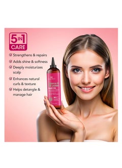 Botanic Hearth Botanic Hearth Hibiscus & Silk Protein Hair Oil (6.7 fl oz) | Hydrating and Strengthening Hair Treatment for Smooth, Shiny, and Healthy-Looking Hair | Paraben Free | Suitable for All Hair Types  - Image 2