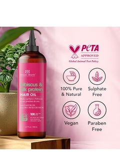 Botanic Hearth Botanic Hearth Hibiscus & Silk Protein Hair Oil (6.7 fl oz) | Hydrating and Strengthening Hair Treatment for Smooth, Shiny, and Healthy-Looking Hair | Paraben Free | Suitable for All Hair Types  - Image 3