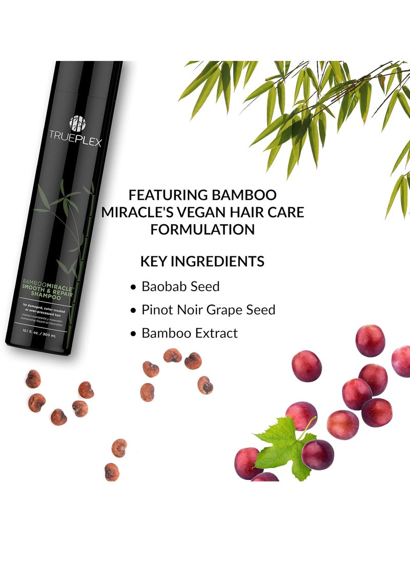 KERATHERAPY KERATHERAPY Bamboo Miracle Smooth & Repair Shampoo, 10.1 oz., 300 ml - Vegan Cleansing Formula for Damaged & Frizzy Hair - Hydrating & Smoothing with Grape Seed, Baobab, & Bamboo Extract  - Image 2