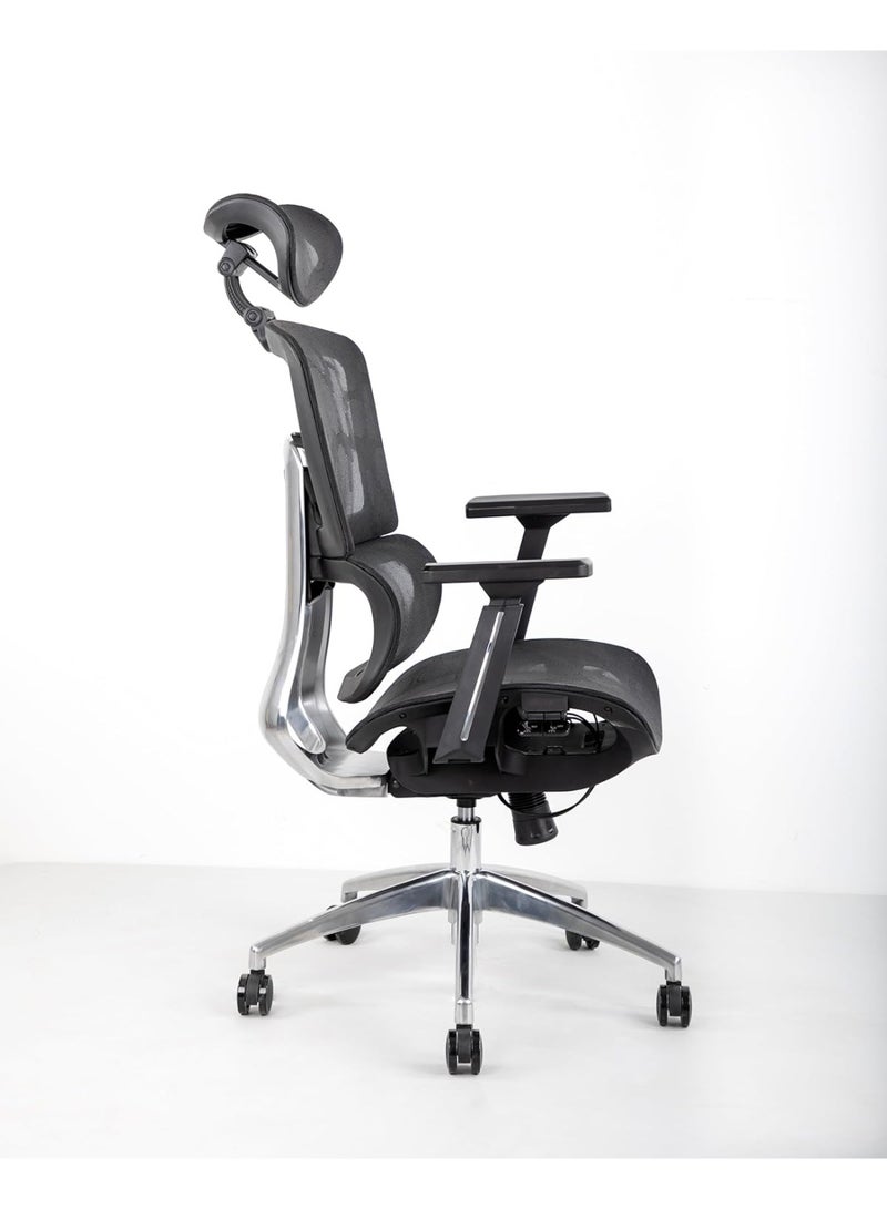 مالتي هوم فيرنيتشر كرسي مكتب MH-896-Black شبكي مريح بالكامل مع مسند رأس قابل للتعديل ومساند ذراع ثلاثية الأبعاد، كرسي دوار عالي الظهر قابل للتهوية مع دعم قطني وكرسي مكتب كمبيوتر تنفيذي قابل للإمالة على قاعدة معدنية - Image 5