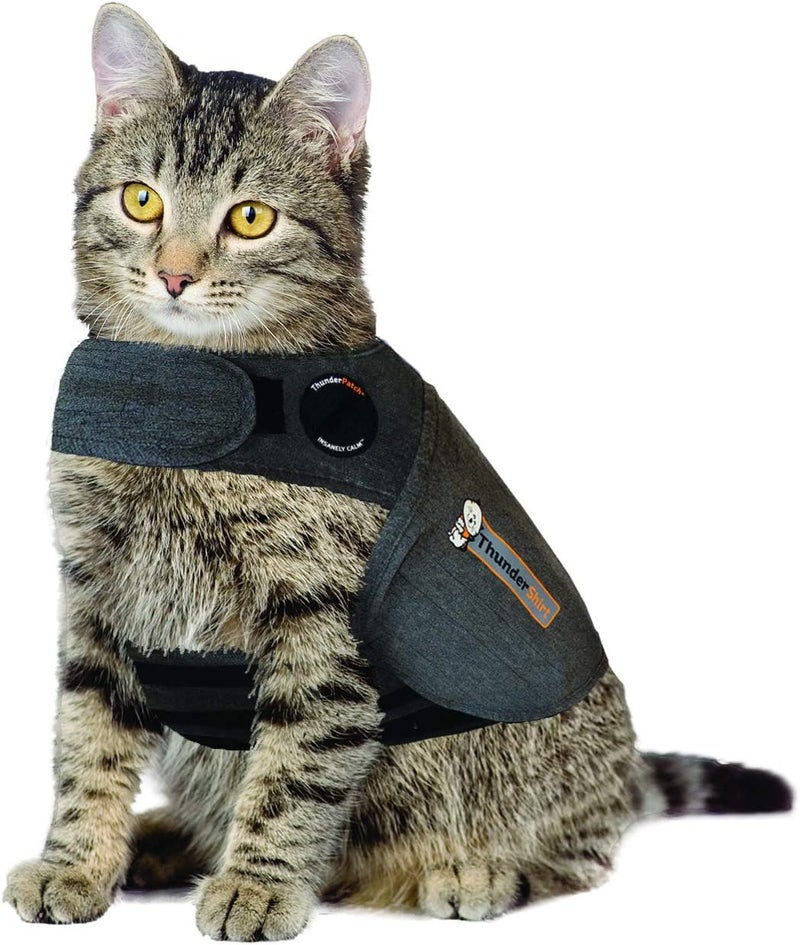 Thundershirt Classic Cat Anxiety Jacket - Heather Gray, Medium (9 to 13 lbs) - Image 1