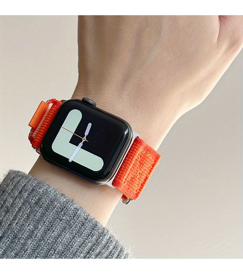 Orange Rugged Nylon Loop Strap For Apple Iwatch 38 40 41mm Sports And Casual - Image 5