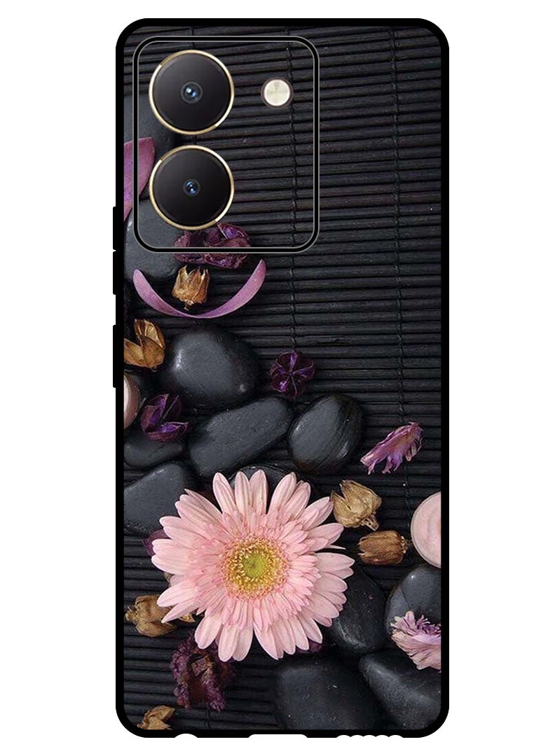 Theodor Protective Case Anti Scratch Shock Proof Bumper Cover For Vivo Y27s Flowers & Stones - Image 1