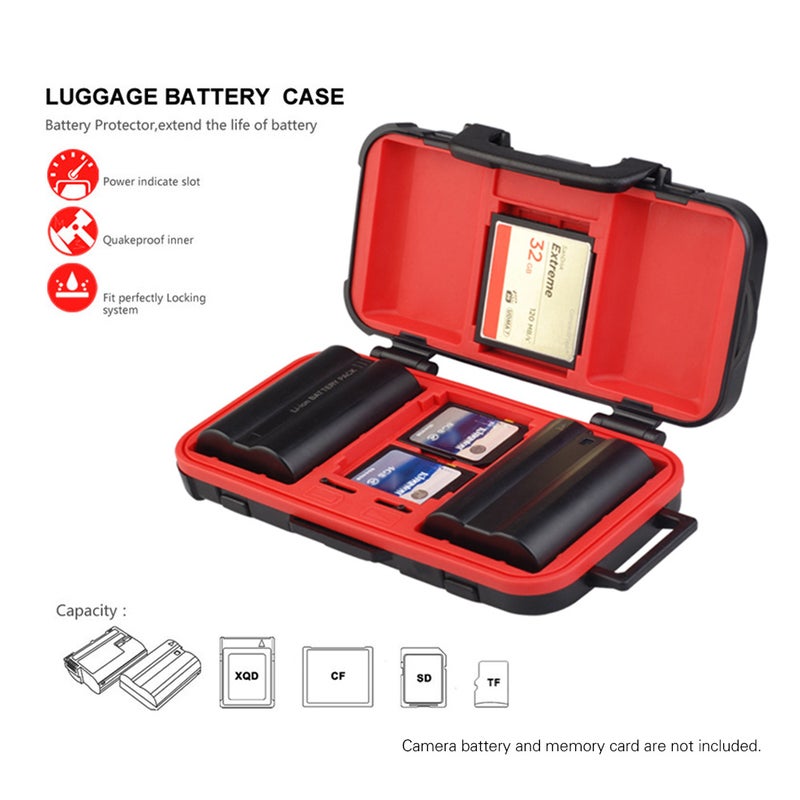 LENSGO D850 Waterproof Memory Card Case Battery Storage Box for 2 Camera Batteries 4 SD Cards 8 TF Cards 2 CF/XQD Cards - Image 5