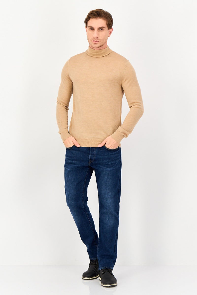 Celio سويت شيرتات بأكمام طويلة وياقة مدورة للرجال، بني - Image 4