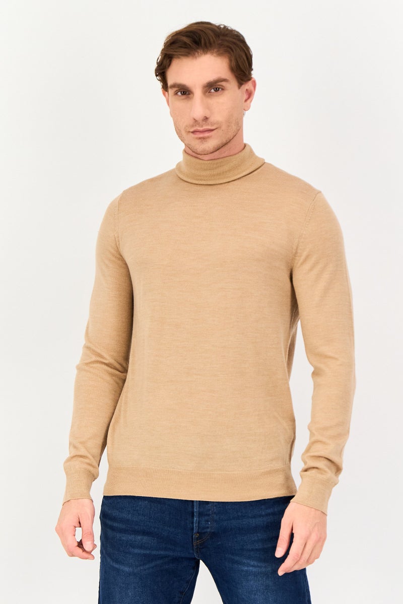 Celio سويت شيرتات بأكمام طويلة وياقة مدورة للرجال، بني - Image 1