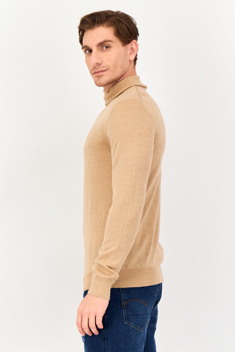 Celio سويت شيرتات بأكمام طويلة وياقة مدورة للرجال، بني - Image 2