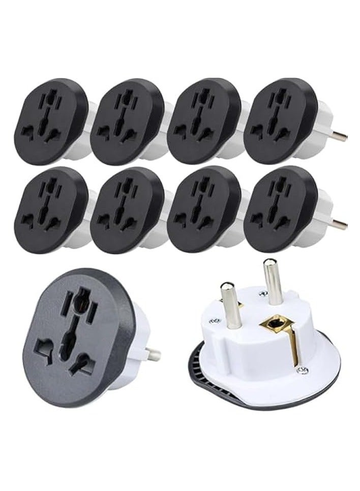erorex 5 Pcs Uk to Eu Plug Adapter, 3Pin to 2Pin Electric Switch, 16A 250V EU Converter Universal EU Plug AU US UK CN to EU Adapter European Travel Switch Socket - Image 1