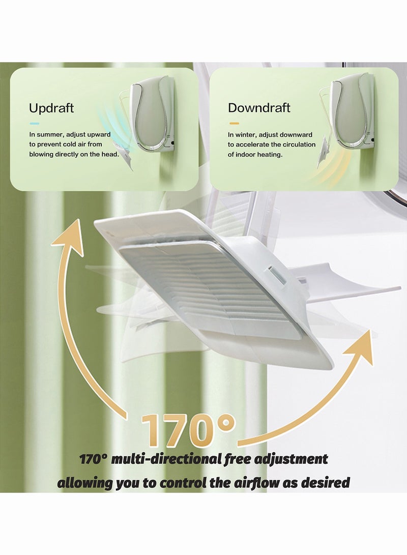 Ac Air Flow Deflector, Universal Air Outlet Deflector, 170° Adjustable Wind Direction Preventing Ac From Blowing Directly, Wall-Mounted Air Conditioning Baffle for Home Office 90cm - Image 5