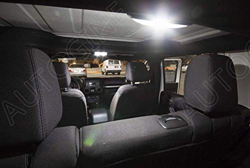 AUTOGINE 7 Piece CANBUS LED Interior Light Kit for Jeep Wrangler JK 2-Door 2007 2008 2009 2010 2011 2012 2013 2014 2015 2016 2017 2018 Super Bright 6000K White LED Bulbs Package + Install Tool - Image 5