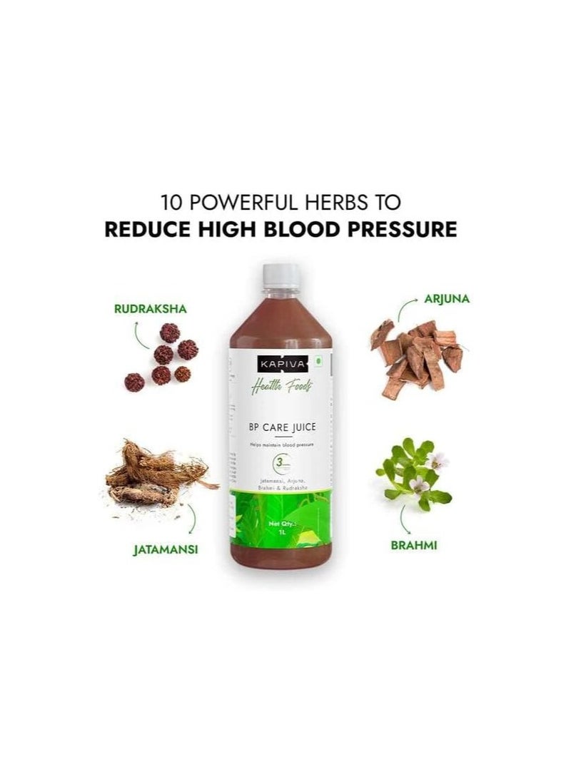 Kapiva BP Care Juice - 100% Ayurvedic Juice for Controlling Blood Pressure & Cholesterol Level | Arjuna, Shankhpushpi & 8 Other Herbs - 1 Litre  - Image 3