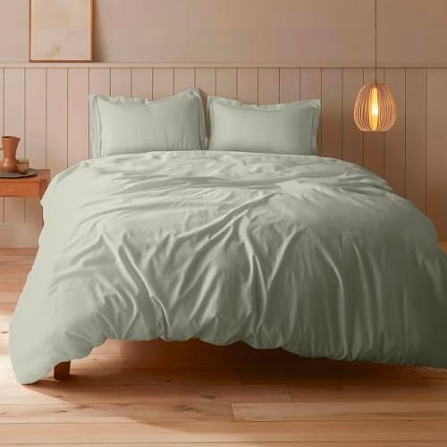 SleepyCat Sateen Duvet Cover | 100% Cotton | 300TC Sateen Weave with Corner Ties & Zipper Closure | Oeko-TEX & AZO Free - Mineral (Single Size, 90x60 Inches) - Image 1