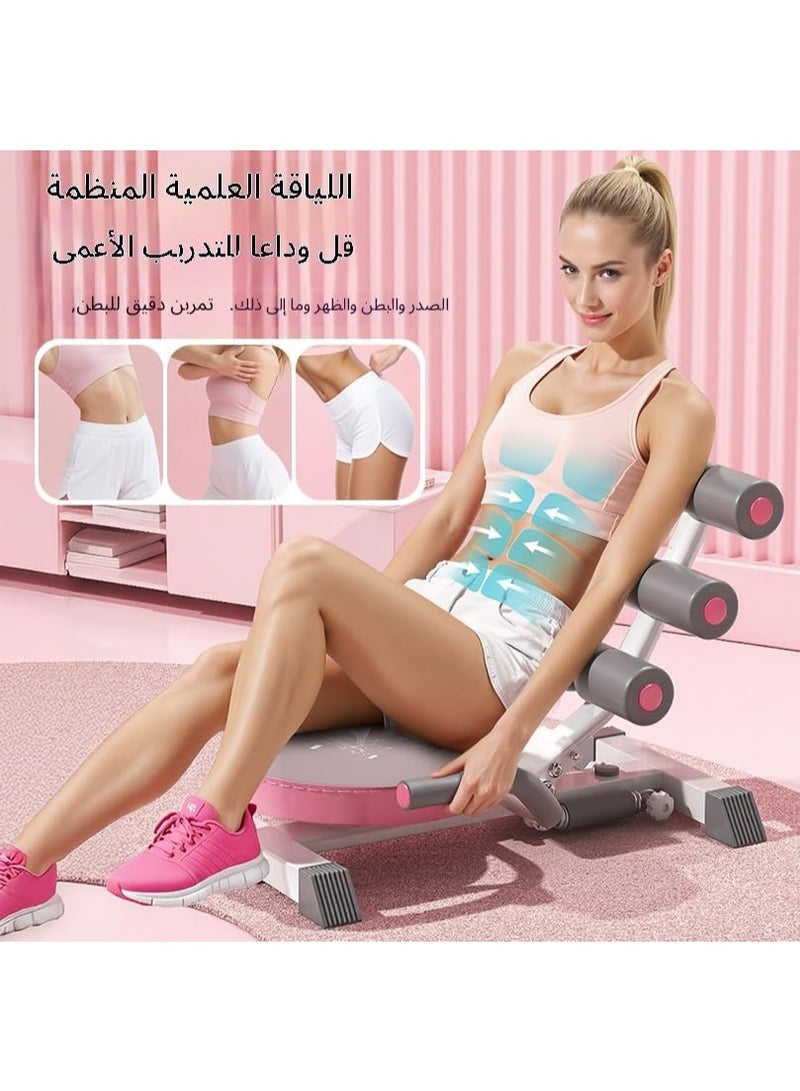 LBMT Sit Up Exercise Equipment,Creative Ab Workout Equipment for Home,Portable Crunch Core Muscle Fitness Equipment Push-Up Bar With Non-Slip Foam and Grips,Waist Twister Machine Exercise, Foldable and Portable for Home/Gym Training(Pink) - Image 5