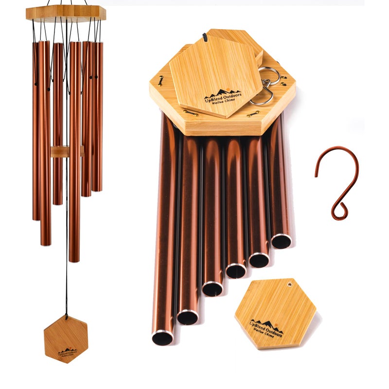 UpBlend Outdoors UpBlend Outdoors Wind Chimes for Outside Gift for Mom Deep Tone Sympathy Gifts for Loss of Loved One Patio Decoration Memorial Windchimes 29 Copper Red 