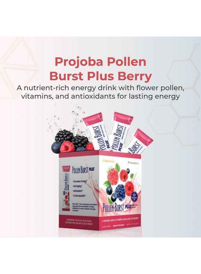 Youngevity Projoba Pollen Burst Plus Berry - Natural Energy Drink with Flower Pollen, Vitamins, and Antioxidants - Supports Sustained Energy and Overall Well-Being - 30 Packets - Image 2