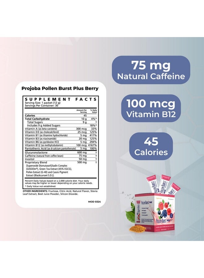 Youngevity Projoba Pollen Burst Plus Berry - Natural Energy Drink with Flower Pollen, Vitamins, and Antioxidants - Supports Sustained Energy and Overall Well-Being - 30 Packets - Image 3