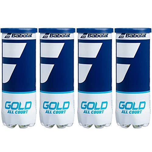 Babolat Gold All Court Tennis Balls, 4 Cans, 12 Balls - Image 1
