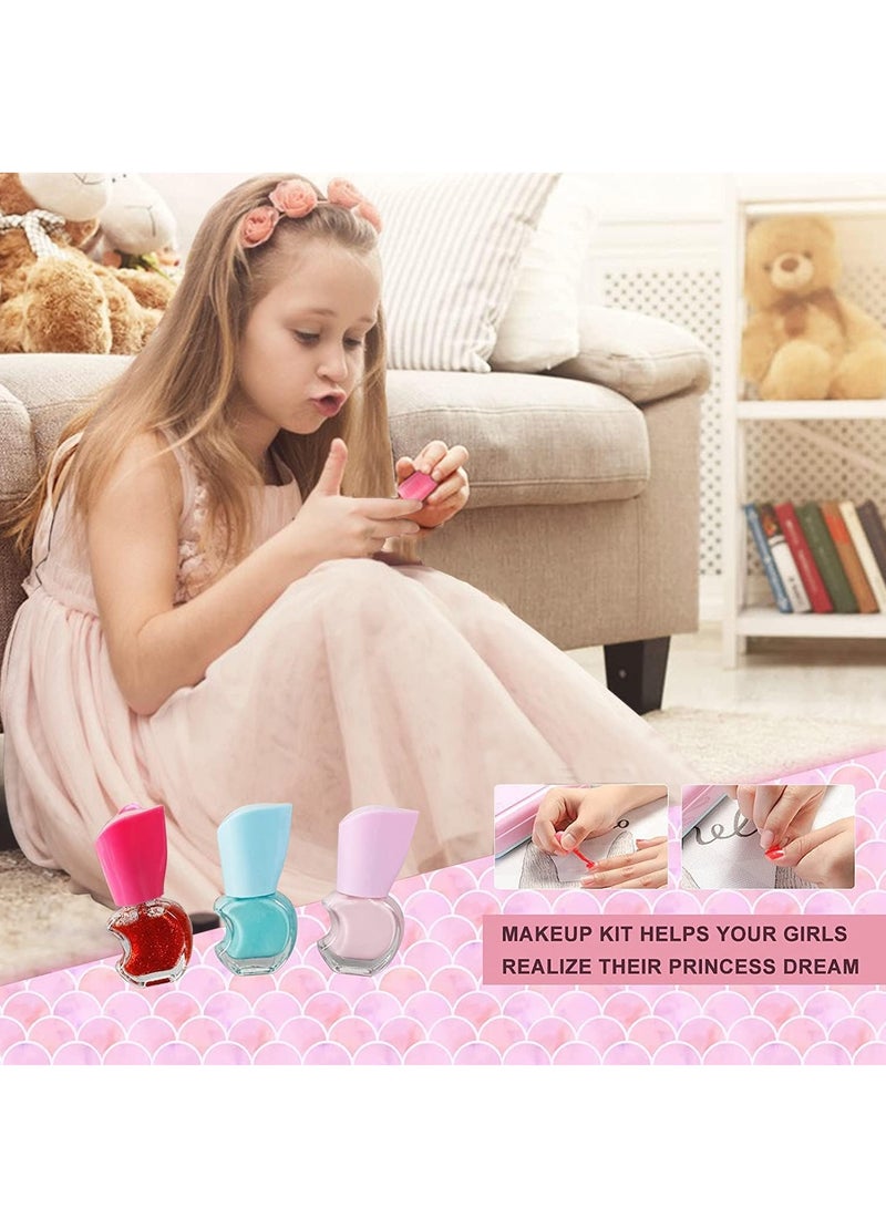 21 Piece Kids Makeup Set for Girls Washable Makeup Set with Makeup Bag Safe and Non-toxic Kids Makeup Set Pretend Play Makeup Set Birthday Gift for Kids 3-10 Years Old (B)  - Image 3