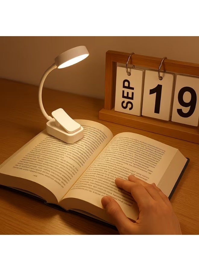 Home Clearance Sale Adjustable Brightness Clip-On Reading Light with 3 Color Options - Dimmable LED Table Lamp for Night Reading, Compatible with Smartphones & Tablets, Soft Light for Eyes Protection - Image 1