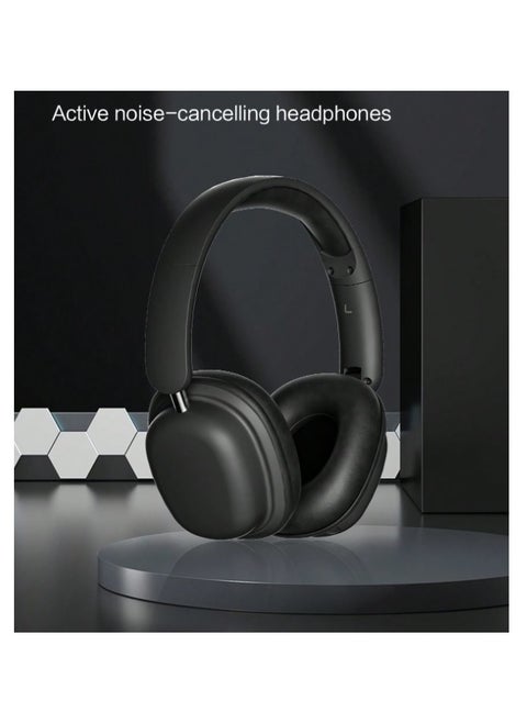 ENC Noise Canceling Wireless Bluetooth Headphones, 20 Hours Continuous Playtime Bluetooth 5.3, 3.5mm Cable Input, Ambient Noise Reduction, Microphone, HD Surround Sound Black