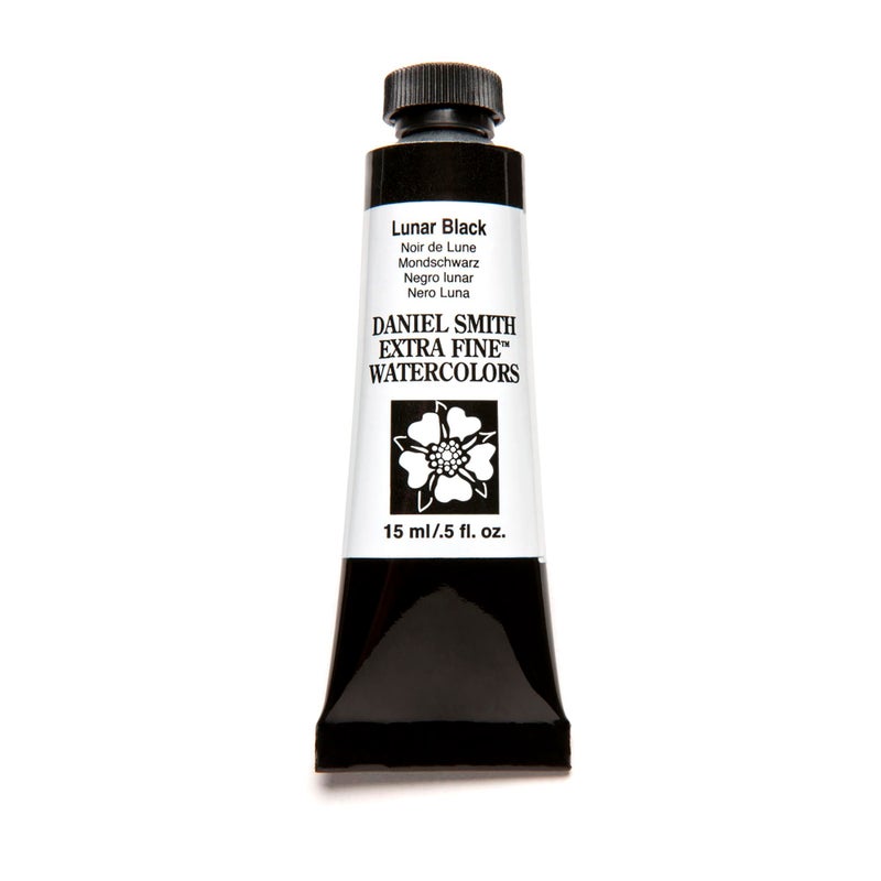 Daniel Smith Extra Fine Watercolor 15ml Paint Tube, Lunar Black - Image 1