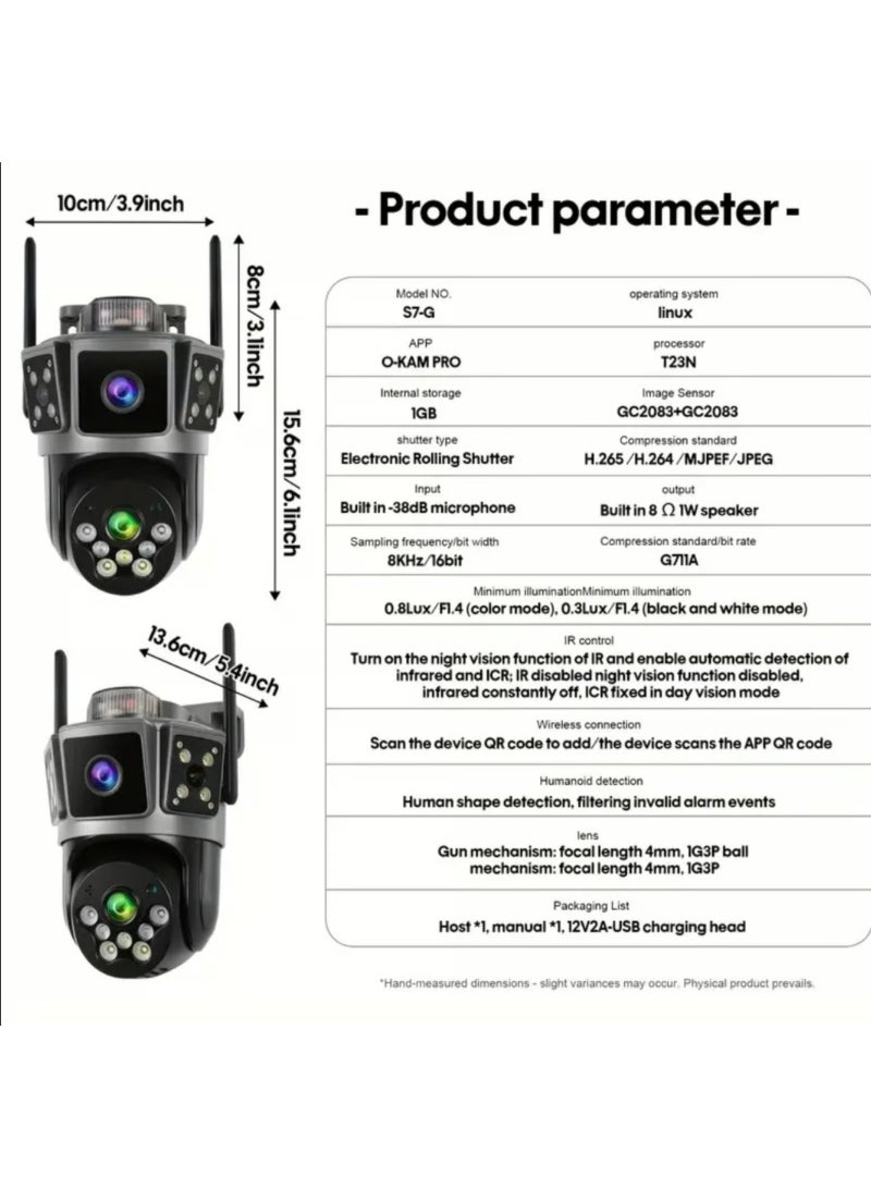 ELTRAZONE 2K Outdoor Indoor Dual-Lens Security WiFi Camera with 64GB SD Card, Wide Angle & Zoom View, AI Motion Detection, Night Vision, Two-Way Audio, Weatherproof Design - Image 2