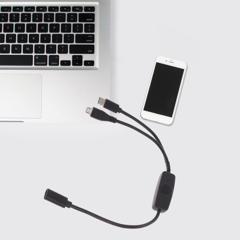 Multi Port USB C Charger Cable With Switches For Phone And Tablet Long Cord - Image 5