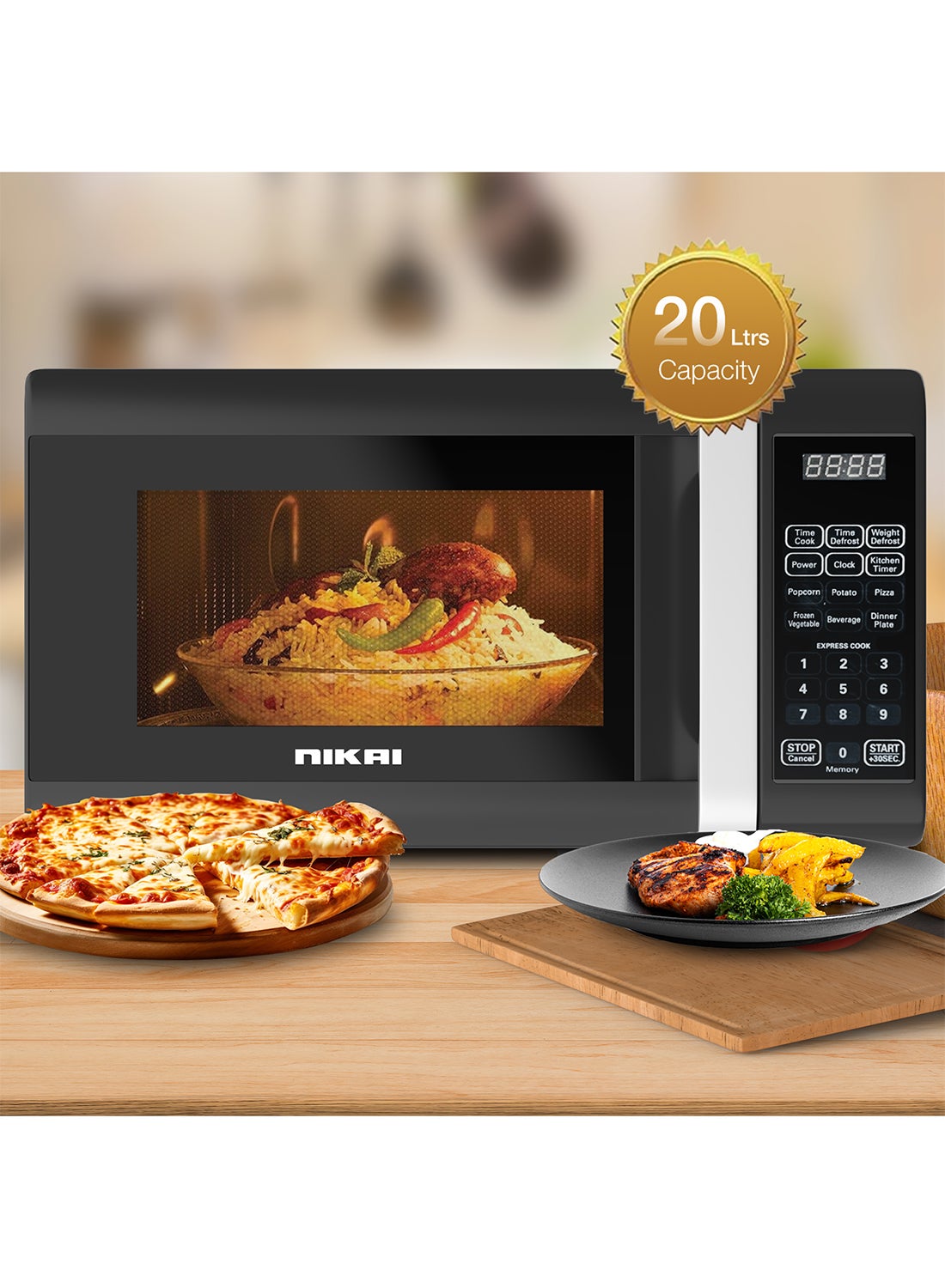 Microwave Oven, Digital Touch Control, Child Safety-Lock, 10/11 Power Levels And 6 Auto Menus, Cooking End Signal, Touch Control Panel, Convenient Pull Hand Door 20 L 700 W NM02010DBX Black