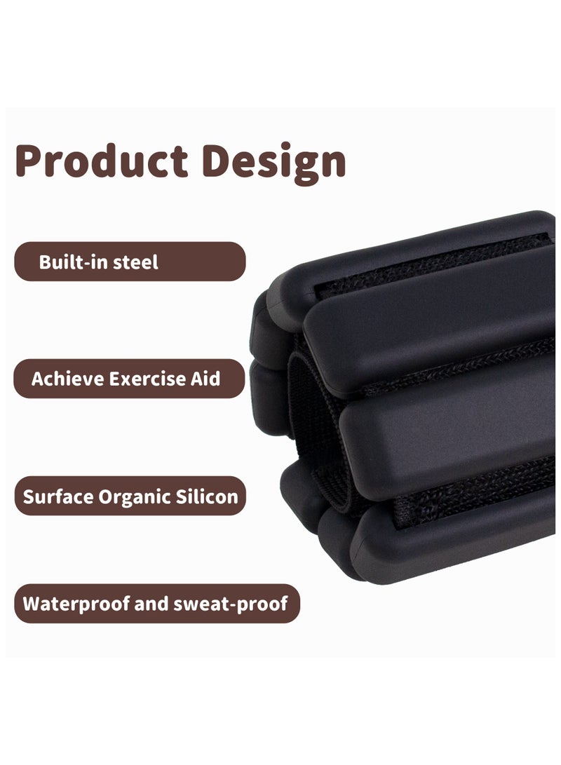 Magic Park Wrist Ankle Weights 2PCS Adjustable Exercise Weights Wrist and Ankle Weights Sets for Walking, Yoga, Dance, Barre and Gym(2 Lbs Black) - Image 2