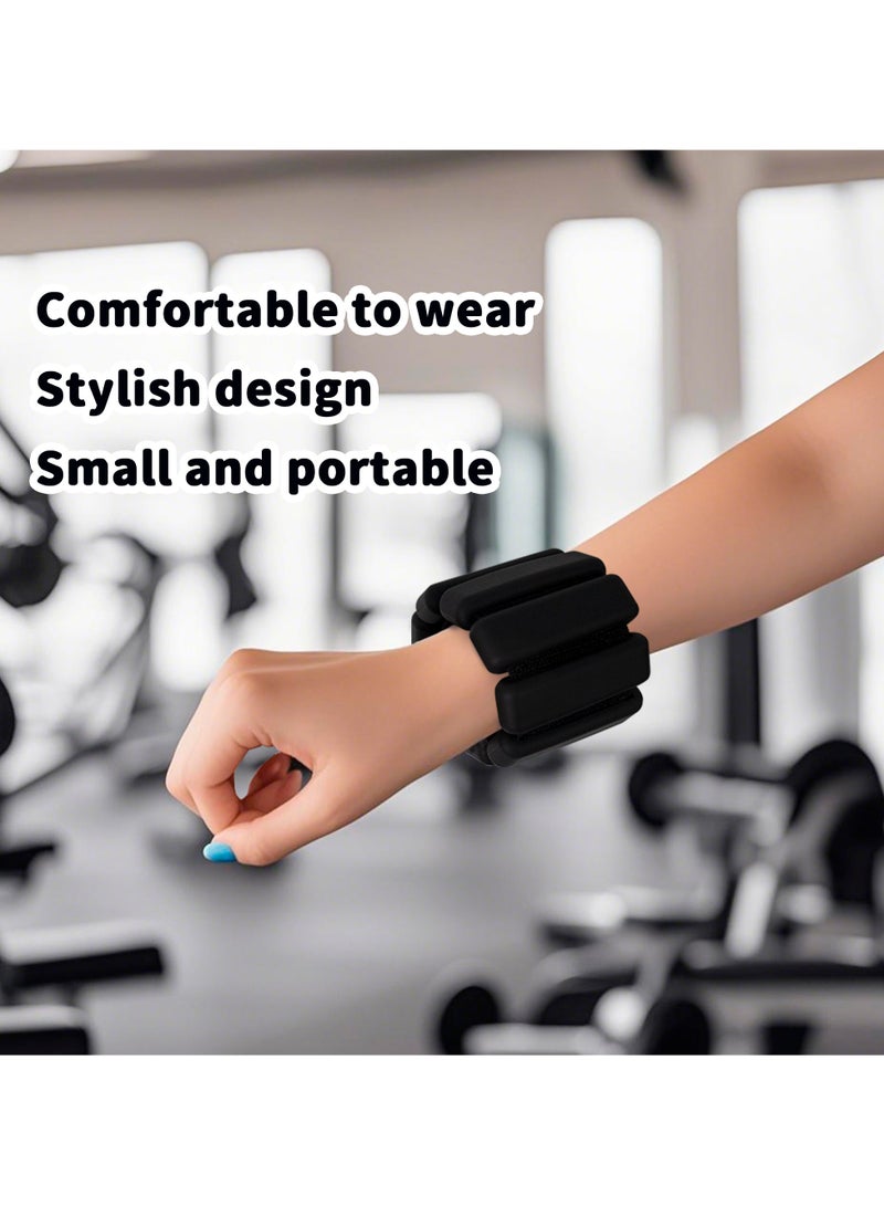 Magic Park Wrist Ankle Weights 2PCS Adjustable Exercise Weights Wrist and Ankle Weights Sets for Walking, Yoga, Dance, Barre and Gym(2 Lbs Black) - Image 4