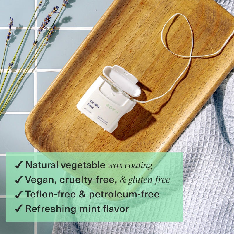 Boka Ela Mint Expandable Woven Dental Floss, Made from Plant-Based Vegetable Wax, Teflon-Free, 30 Yards of Waxed Floss (Pack of 1) - Image 3