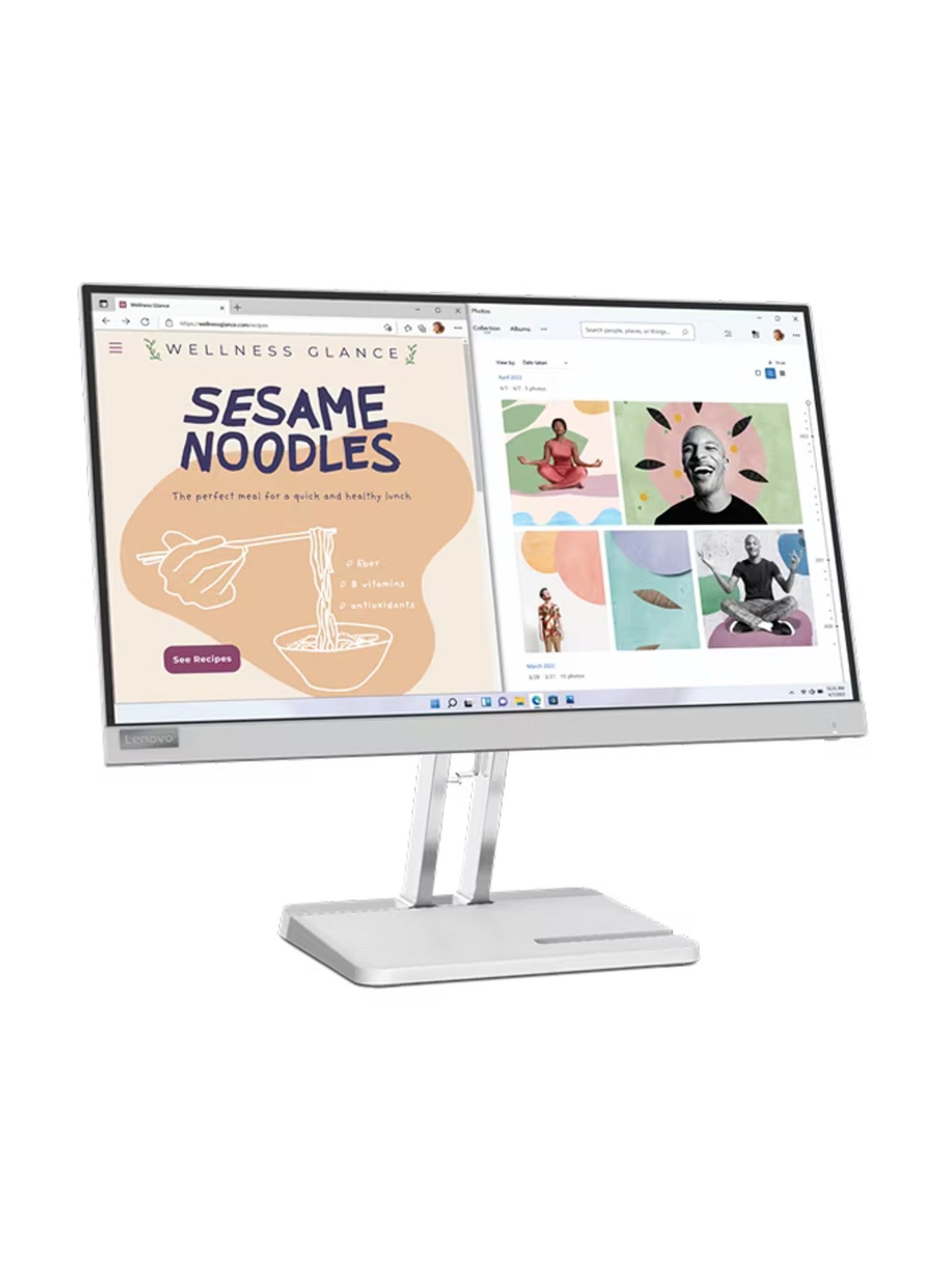 L22e-40 21.5 FHD VA Monitor, 75Hz Refresh Rate & 4ms Response, 16.7 Million Display Colors, AMD FreeSync, Supports VESA Mount 100mm, Tilt Stand, 1x HDMI 1.4, 1x VGA, 67AFKACBAE Cloud Grey