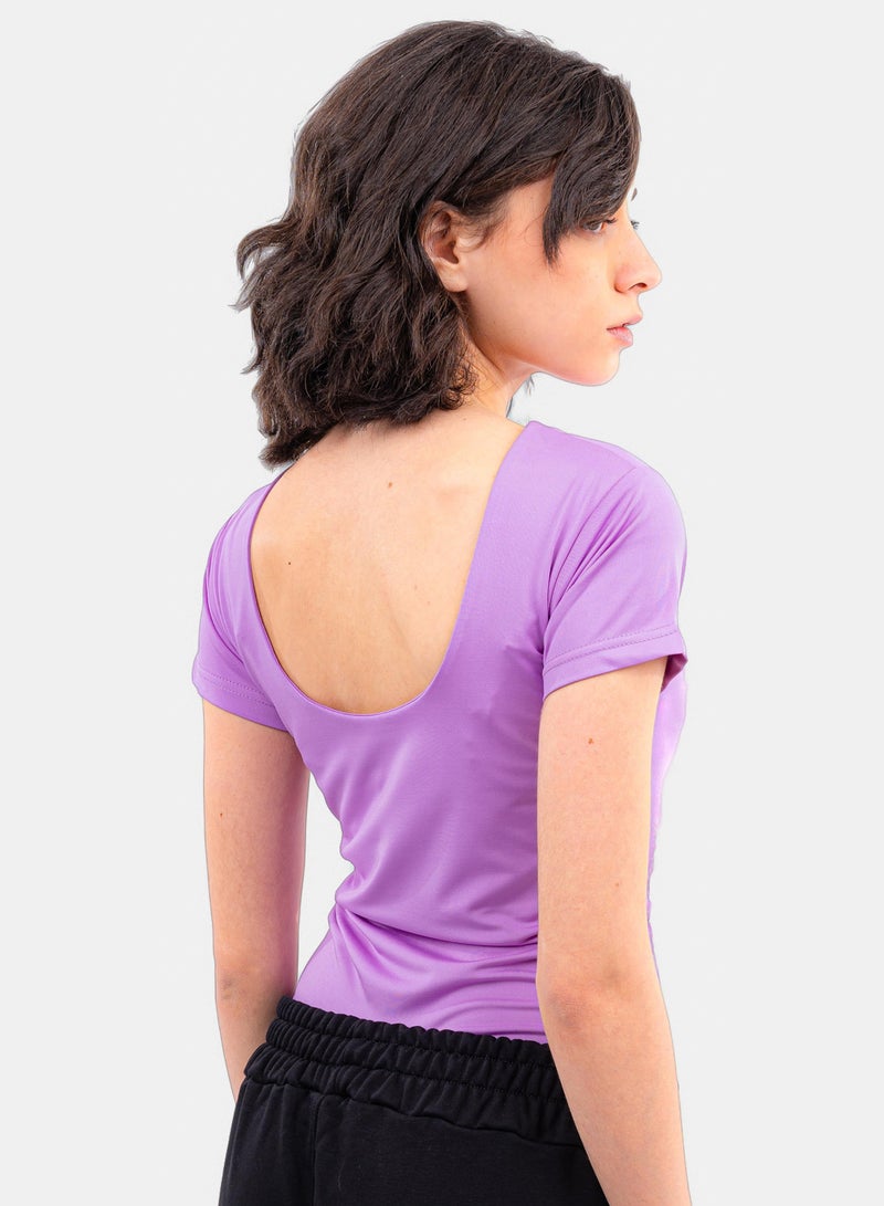 CTRL Initials Backless Short Sleeves Top - Women - Image 1