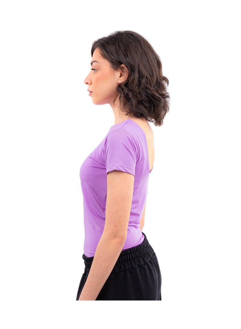 CTRL Initials Backless Short Sleeves Top - Women - Image 3