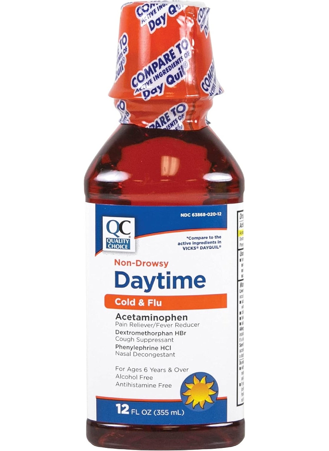 Quality Choice Quality Choice, Daytime Cold & Flu Original Liquid, 12oz Bottle 