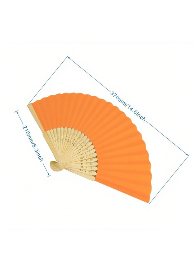 مروحة يدوية مطوية مروحة ورقية مطوية من الخيزران مروحة يدوية لحفلات الزفاف وتزيين المنزل ورسم الأطفال DIY - Image 3