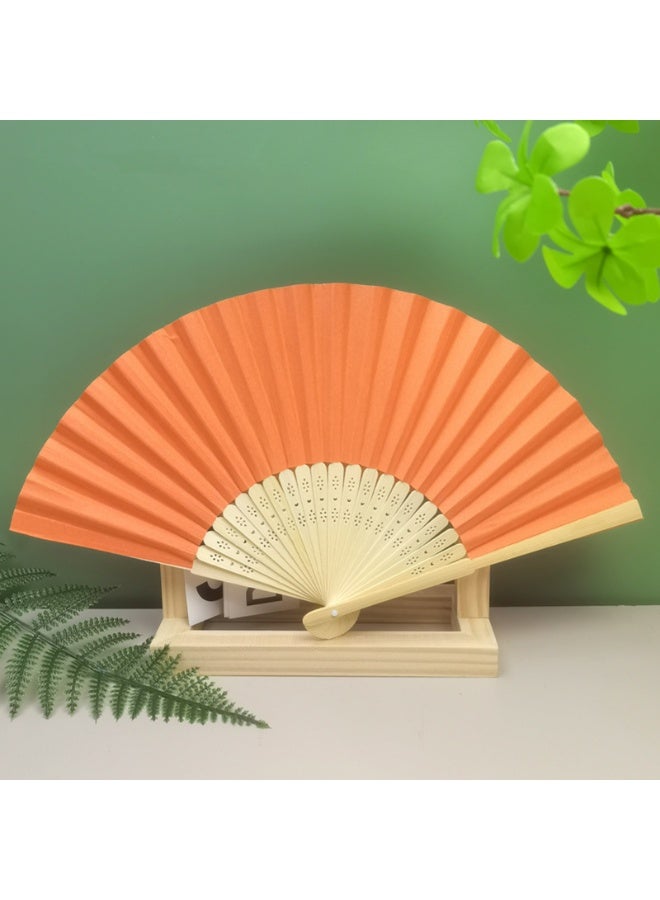 مروحة يدوية مطوية مروحة ورقية مطوية من الخيزران مروحة يدوية لحفلات الزفاف وتزيين المنزل ورسم الأطفال DIY - Image 2