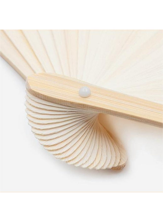 مروحة يدوية مطوية مروحة ورقية مطوية من الخيزران مروحة يدوية لحفلات الزفاف وتزيين المنزل ورسم الأطفال DIY - Image 4