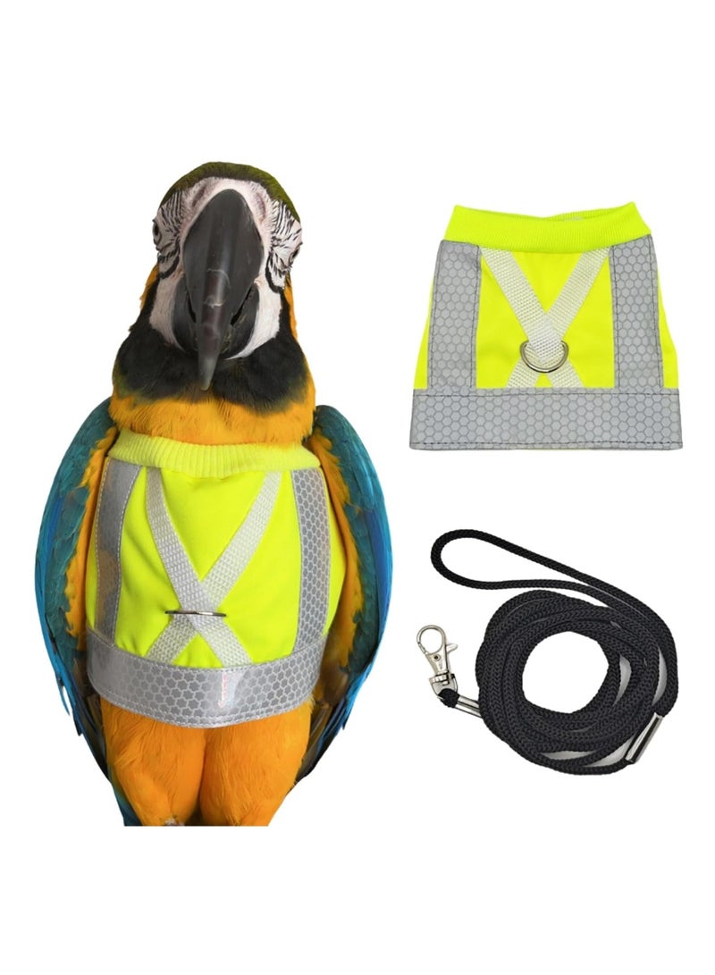 general Bird Harness and Leash - Adjustable Parrot Training Flight Harness Vest with Reflective Strip Nylon Training Rope for Medium Large Bird Parrot Cockatiel Monk Parakeet Sun Conure - Image 1