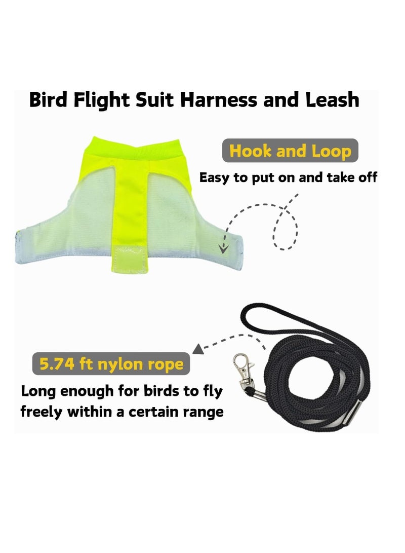 general Bird Harness and Leash - Adjustable Parrot Training Flight Harness Vest with Reflective Strip Nylon Training Rope for Medium Large Bird Parrot Cockatiel Monk Parakeet Sun Conure - Image 4