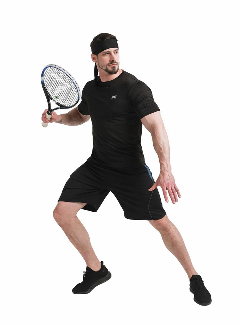 Loquat Sports Headband Head Tie Tennis Headbands Sweatbands Wristbands Wrap Ideal - Image 4