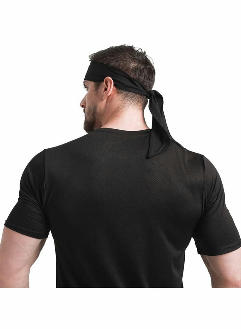 Loquat Sports Headband Head Tie Tennis Headbands Sweatbands Wristbands Wrap Ideal - Image 3